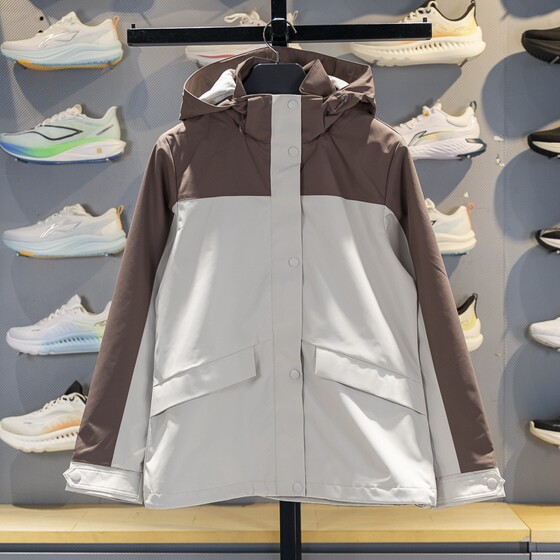 
Li Ning sports windbreaker for women 2025 autumn new group buying series water-repellent woven hooded jacket AFDVG44