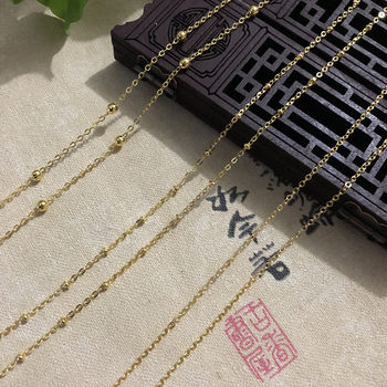 Color-preserving antique style handmade tassel thin brass chain