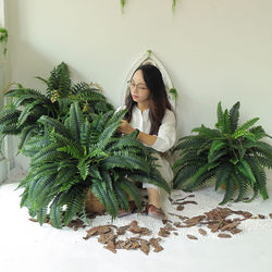 Simulated Green Plants, Persian Grass Ferns, Interior Decoration, Fake Plants, Leaves, Fake Flowers, Landscaping, Grass, Fake Trees, Landscaping