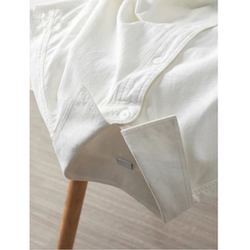 100% Pure Cotton White Shirt for Layering, Long-Sleeved White Shirt, Solid Color Polo Collar Loose Cardigan Jacket