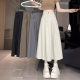 
On-white suit fabric skirt for women in spring and summer versatile drooping casual A-line skirt high-waisted slim mid-length skirt