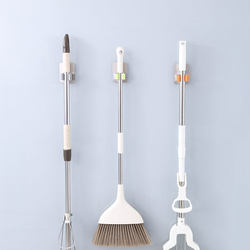 Traceless punch-free bathroom wall-mounted sticky hook strong load-bearing wall hanger household stainless steel mop hook