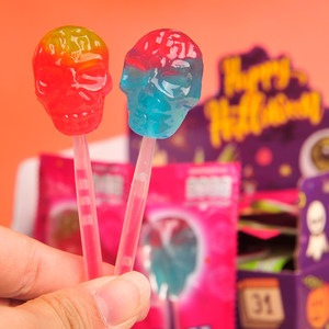 
Halloween lollipop fruit flavored hard candy pumpkin head skull funny trick-or-treat style party student reward
