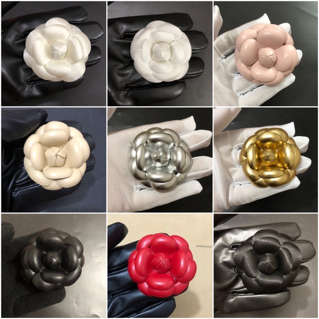 Full 6.1cm high-end thickened silk super-shaped flowers camellia small fragrance flower ornament bottom plus brooch head clamp