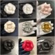 Full 6.1cm high-end thickened silk super-shaped flowers camellia small fragrance flower ornament bottom plus brooch head clamp