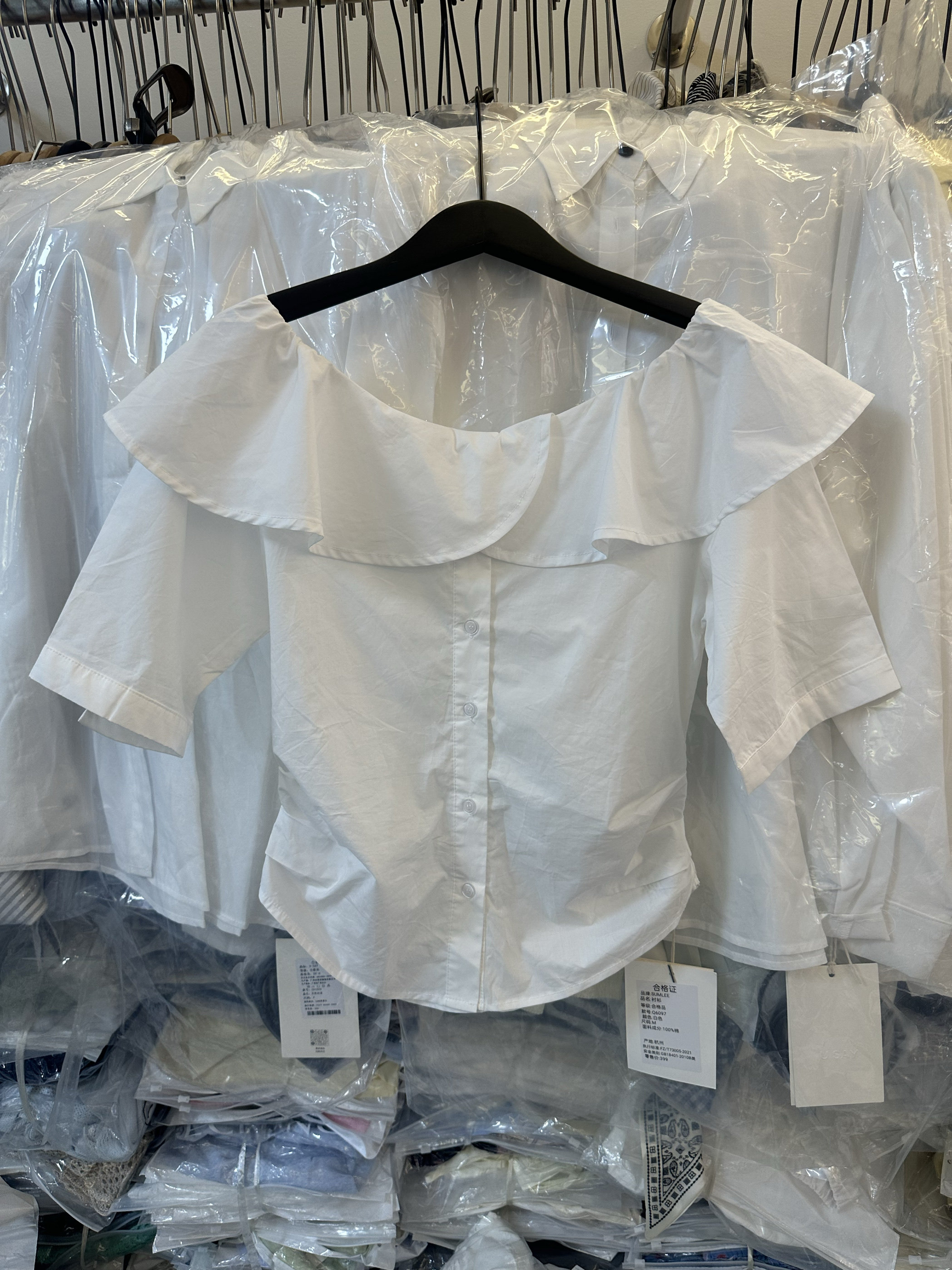 French style ruffled one-shoulder shirt for women new style pleated ...