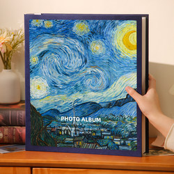 Van Gogh Oil Painting Photo Album, Large Capacity Family Photo Album, 6-Inch, 1000 Photos, Baby Photo Album Storage Book