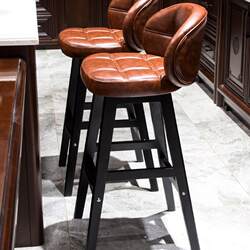 Bar Chair Modern Simple High Stool Bar Cashier Chair Solid Wood High Stool Home Bar Chair Front Desk Bar Stool