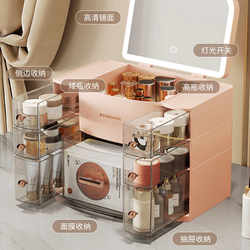 Cosmetic Storage Box with Mirror, Household Dust-Proof, Multi-Functional, Large-Capacity Lipstick and Skin Care Product Storage Shelf