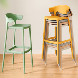 Bar Stool Chair for Home Use, Simple High Stool with Backrest, Bar Chair for Coffee, Milk Tea Shop, Restaurant, High Stool, Bar Counter Stool