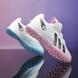 
New style swivel buckle football shoes for children aged 6-12 years old, non-slip, wear-resistant and nail-breaking training shoes for boys and girls, primary and secondary school students
