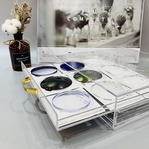 
Lens display props Lens storage display box Eyewear store display sample box Plate glasses props transparent customization