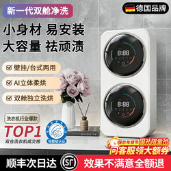 Wall-Mounted Dual-Tub Underwear Washing Machine, Mini Washing and Drying Machine, Small Fully Automatic Separate-Tub High-Temperature Sock Cleaning Machine