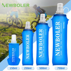 Newboler Outdoor Sports Mountaineering Hiking Folding Convenient Soft Water Bottle Marathon Running Soft Water Bottle Tpu