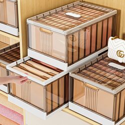 Japanese Wardrobe Storage Layering Organizer Pants Basket Home Folding Clothes Jeans Compartment Organizer Storage Box