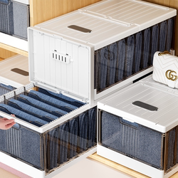 Japanese Wardrobe Storage Layering Organizer Pants Basket Home Folding Clothes Jeans Compartment Organizer Storage Box