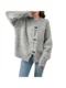 New spring and autumn loose lazy style sweater for women round neck long sleeve horn buckle knitted jacket niche design cardigan