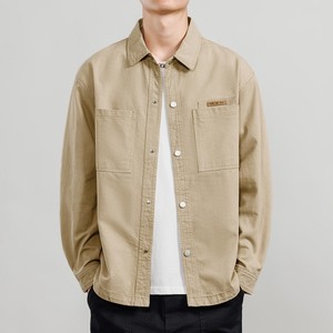 Qiaodi Mengla Trendy Brand Pure Cotton Spring and Autumn Men's Jacket with Plush Thickened Shirt for Autumn and Winter Warmth in Early Autumn