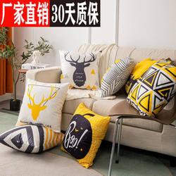 Simple Geometric Nordic Style Double-Sided Printed Pillowcase for Home Living Room Sofa with Core Cushion Car Lumbar Support Pillow