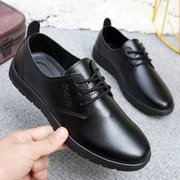 Giày da thường màu đen Giày đầu bếp nam chống trượt nhà bếp Giày làm việc đặc biệt Giày nam đế mềm Giày nhà bếp chống nước và chống dầu