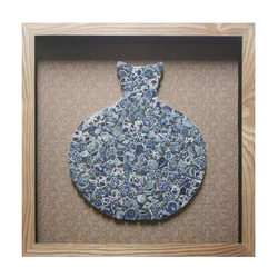 Decorative Painting Accessories, Irregular Ceramic Tiles, Ceramic Bricks, Mosaic, Morandi Blue and White Porcelain Pieces, Colored Fragments, Glass Lenses