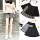 Pleated skirt female autumn and winter hair grid skirt high waist tight large size A -line skirt Short models thin winter skirt
