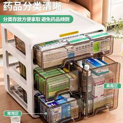 Home Medicine Box Pull-Out Storage Box Large-Capacity Compartmentalized Desktop Storage Cabinet Home Dormitory Medicine Storage Box