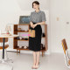 New summer skirt slim slim suit women's skirt double pocket mid-skirt high-waisted professional skirt workwear one-step skirt

