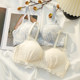 Pure French underwear for women's triangular cup thin big breasts showing small gathering and adjusting sexy girl bra set
