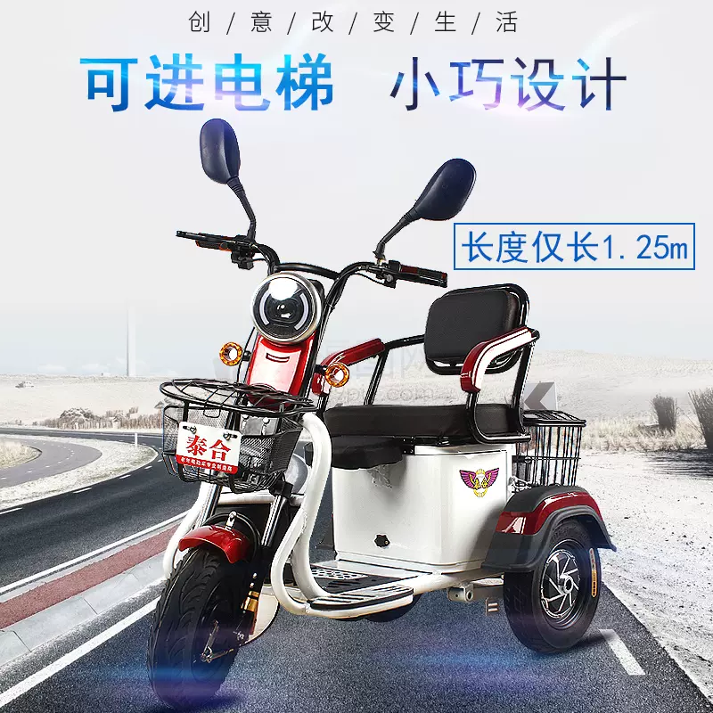 老人電動三輪車成人身心障礙人士三輪電動車迷你型電動車三輪車出入