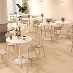 Cafe Table and Chair Set, Small Round Table, Simple Dining Table, Coffee and Milk Tea Shop Balcony Coffee Table, Leisure Meeting Table