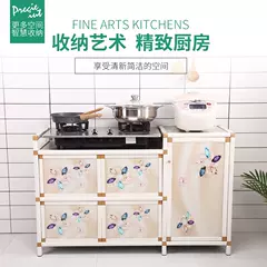 kệ trưng bày giày dép Tủ bếp đơn giản tiết kiệm bếp tủ tích hợp bếp gas inox tủ cho thuê nhà bếp gas gia đình ke goc