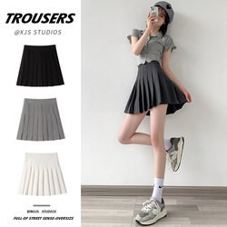 Gray Pleated Skirt Women's Half-Length Skirt Summer 2026 New High-Waisted Petite Jk Preppy Style Spring and Autumn A-Line Short Skirt