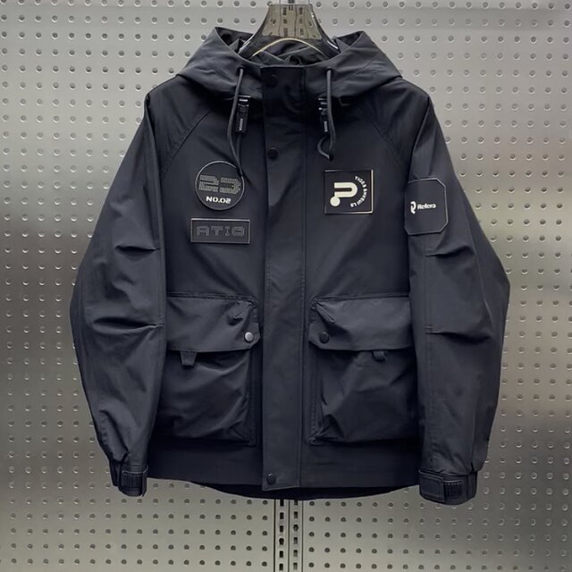 Men's Hooded Jacket Loose Trend All-match Jacket Casual Embroidered Workwear Jacket main image 1