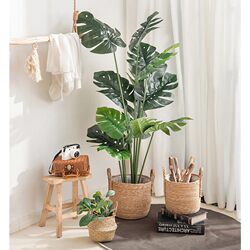 Nordic Artificial Plants Traveler's Banana, Bird of Paradise, Monstera Leaves, Artificial Greenery for Living Room Indoor Floor Decoration Potted Plants