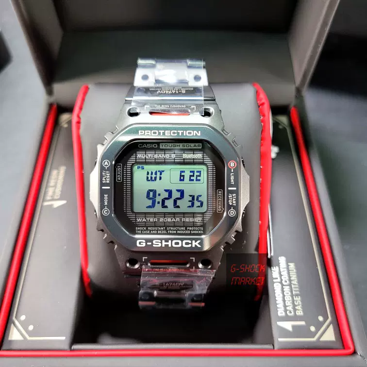 CasioCASIO G-SHOCK鈦合金藍寶石太陽能電波男錶GMW-B5000TVA-1-Taobao