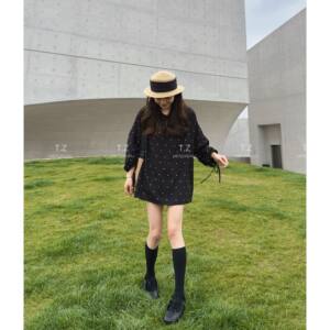 
[Tingzi customization]~150 small version of spring style Korean style lazy polka dot shirt doll skirt D3172