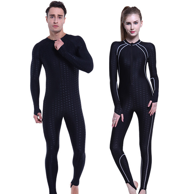 Men's swimsuit professional imitation shark skin long-sleeved women's ...