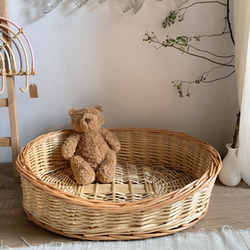 Foreign Trade Export Ins-Style Wicker Storage Basket Home Decoration Ornament Fruit and Vegetable Basket Pastoral Style Cat Bed Pet Bed