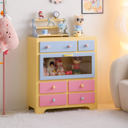 Dopamine Drawer Cabinet Bedroom Storage Cabinet Colorful Children's Chest of Drawers Bedside Storage Cabinet Living Room Sofa Side Cabinet