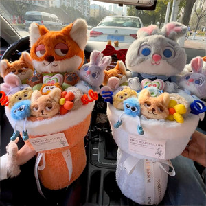 
Extra large Zootopia birthday gift doll bouquet for girlfriend, boyfriend, best friend, child Nick Judy flowers