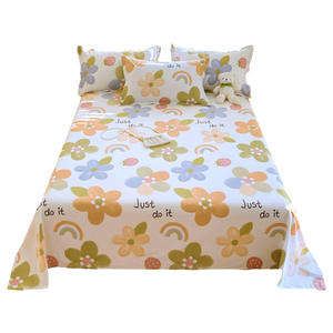 Small fresh bed sheet single piece pure cotton 100 cotton three-piece set double large bed single 1.5 meters dormitory quilt autumn and winter