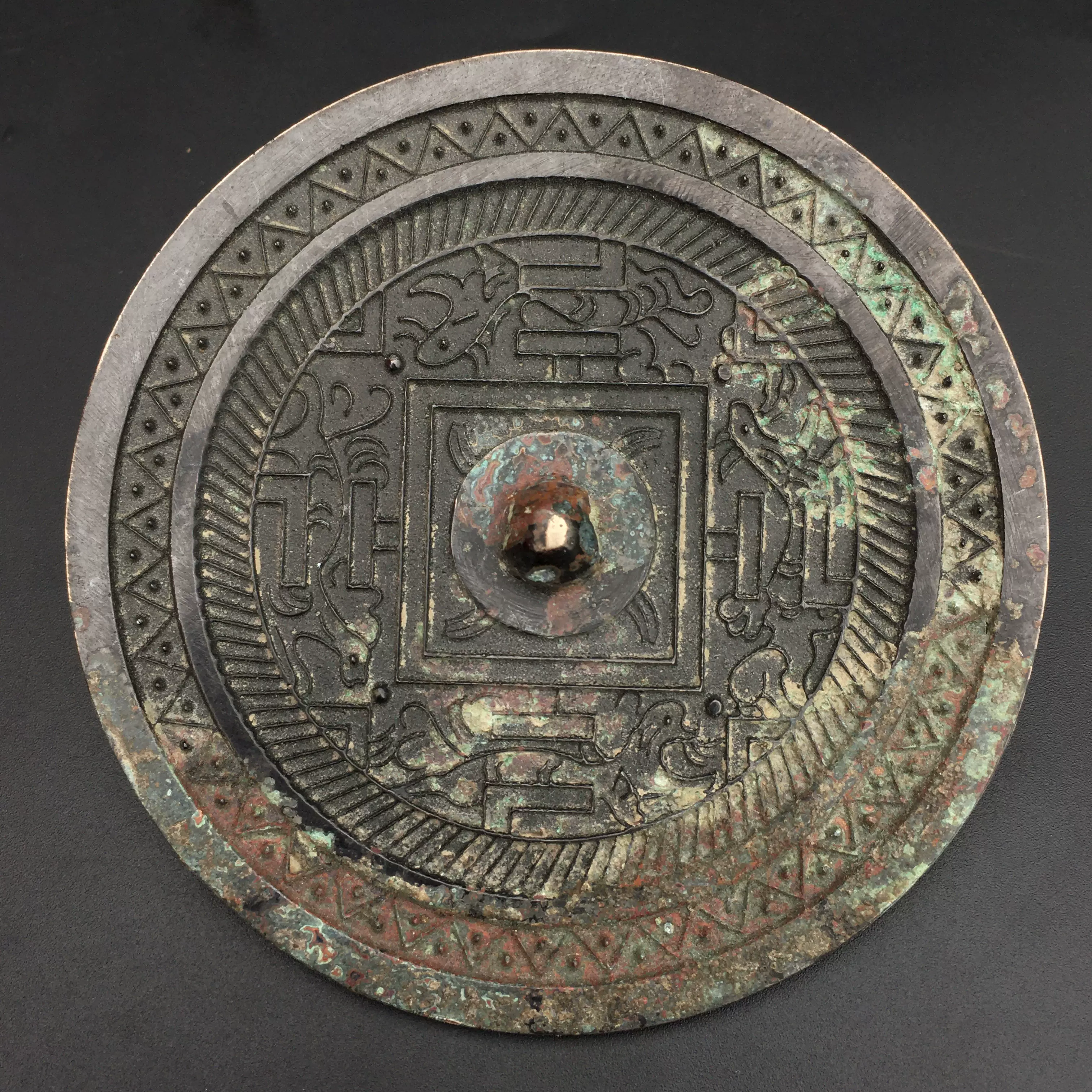古玩仿古青铜镜收藏做旧古董铜镜出土包浆青铜镜子精铸铜镜青铜器-Taobao