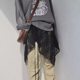 High-end ins lace-up triangle strap hot girl autumn and winter fashion trip with waist towel butt curtain knitted headscarf handmade