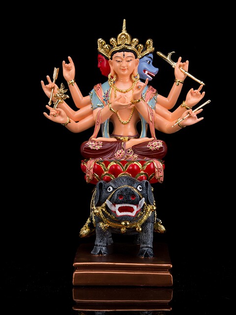 Fanju ride a pig Guanyin Buddha statue, resin Bodhisattva, the Buddha ...