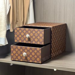 Underwear and Socks Storage Box, Drawer-Type Clothing Organizer, Wardrobe, Cloakroom, Leather Desktop Storage Box, Home Use