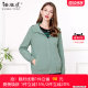 Middle-aged women's clothing 2025 spring clothing new age-reducing hooded simple solid color windbreaker jacket mother versatile casual top

