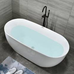 Insulated Bathtub, Acrylic Thin-Edge Bathtub, Seamless Bathtub, Household Adult Freestanding European-Style Bathtub, Chaise Lounge Bathtub