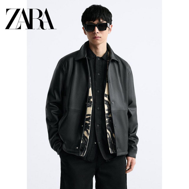 Spring New Product 2024 Spring New Products Men's Clothing Black Retro Leather Effect ...