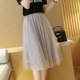 Mesh skirt for women in summer 2025 new thin high-end high-waisted and slim A-line small mid-length pleated skirt
